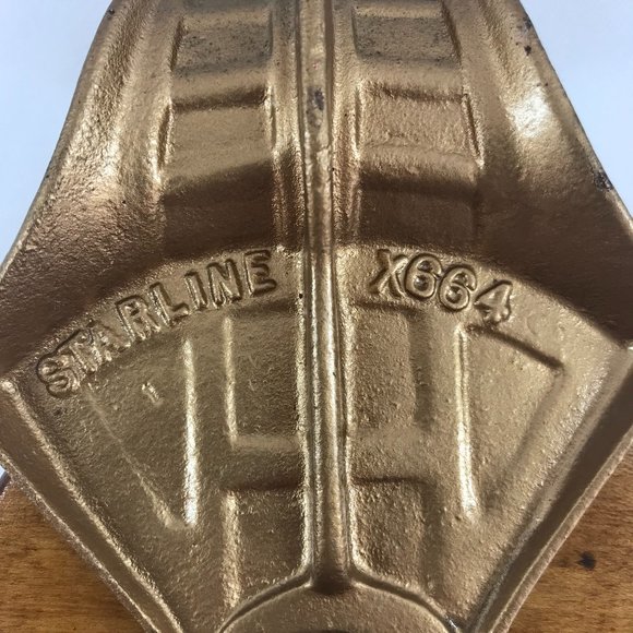 Antique Vintage Starline Cast Iron & Wood Barn Pulley X664 - Picture 3 of 12